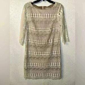 CB Established 1962 white Floral Lace Dress Size 10